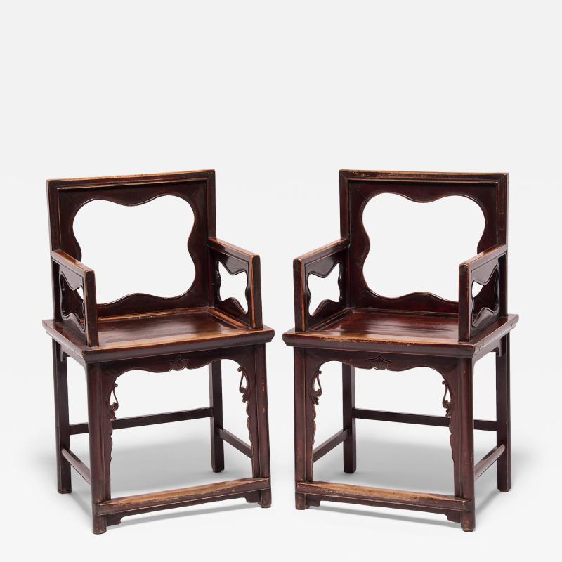 Pair of Quatrefoil Rose Chairs