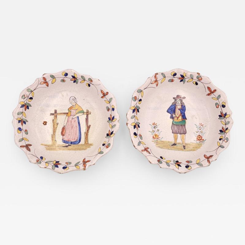 Pair of Quimper Plates France 19th century