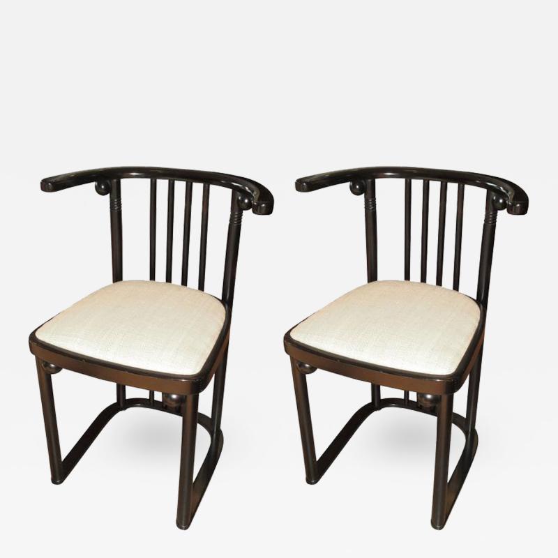 Pair of Re Edition Series 728 Chairs Originally Designed Josef Hoffmann
