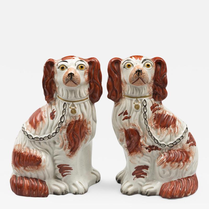 Pair of Red Staffordshire Dogs