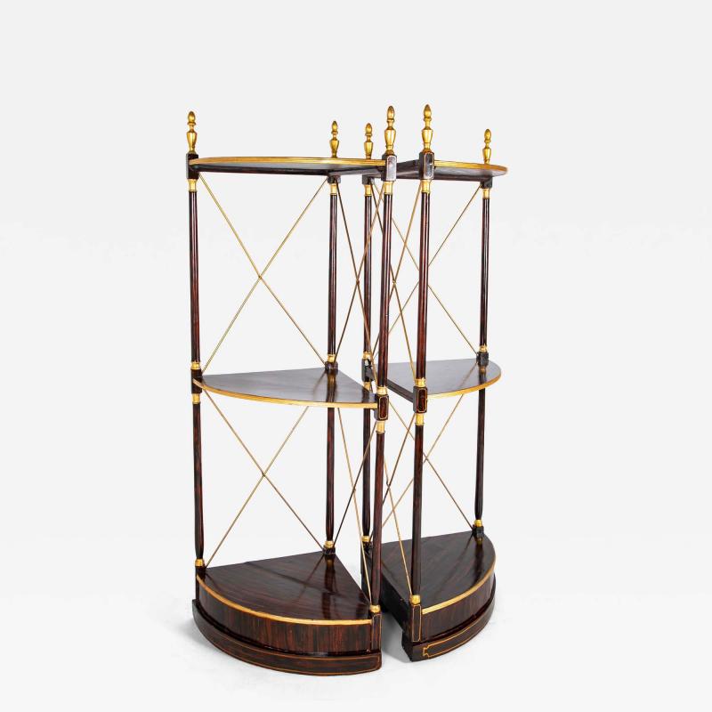 Pair of Regency Faux Rosewood Regency 3 Tier Etageres