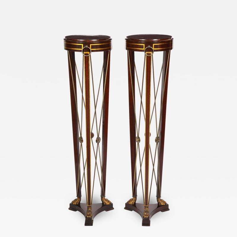 Pair of Regency Style Mahogany Pedestals by Grosfeld House