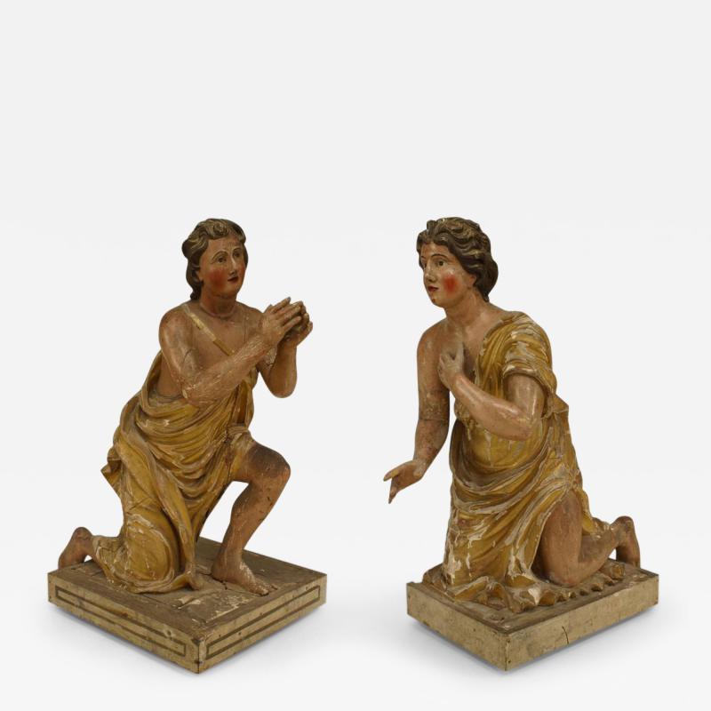 Pair of Renaissance Polychromed Kneeling Figures