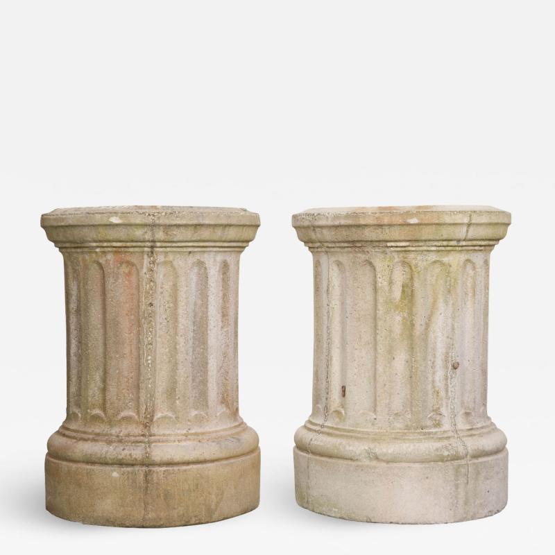 Pair of Reproduction Reconstituted Stone Pedestals