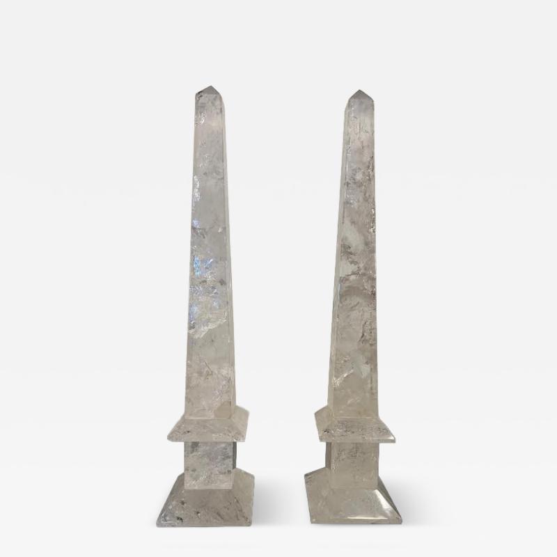 Pair of Rock Crystal Obelisks