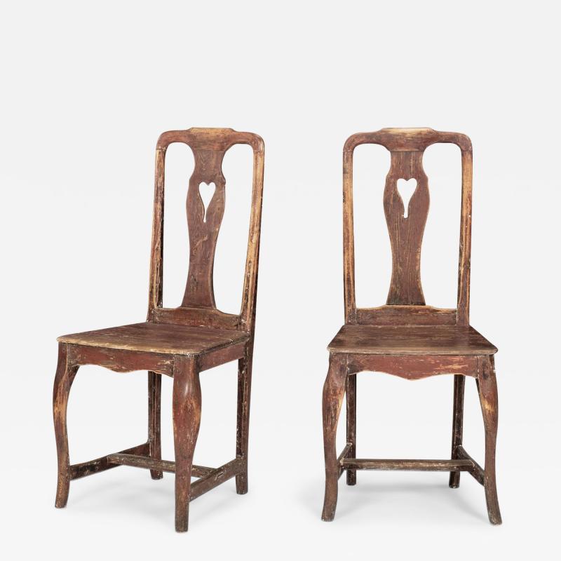 Pair of Rococo Swedish Side Chairs