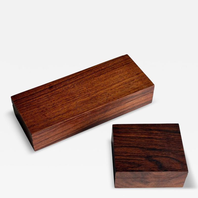 Pair of Rosewood Dresser Boxes w Lids 1960