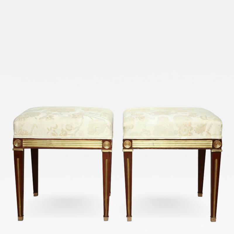 Pair of Russian Neoclassic Stools