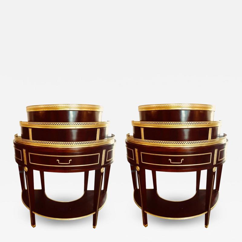Pair of Russian Neoclassical Style Demilune End Tables or Nightstand Commodes