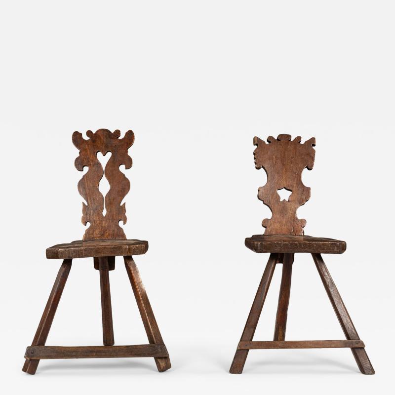 Pair of Rustic Alpine Chairs