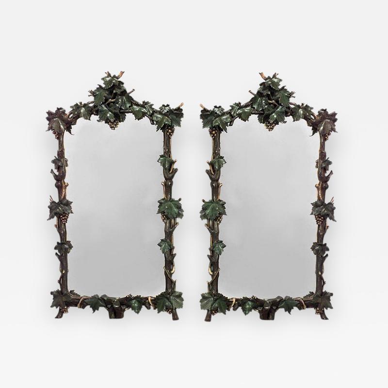 Pair of Rustic Continental Vertical Wall Mirrors