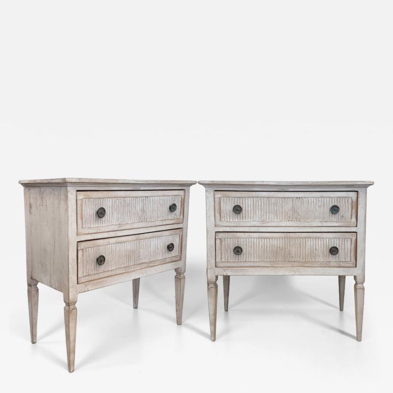 Pair of Rustic Painted Wood Swedish Commodes