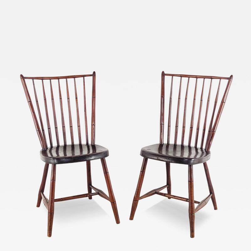 Pair of Rustic Provincial Ash Windsor Chairs circa 1820 probably England