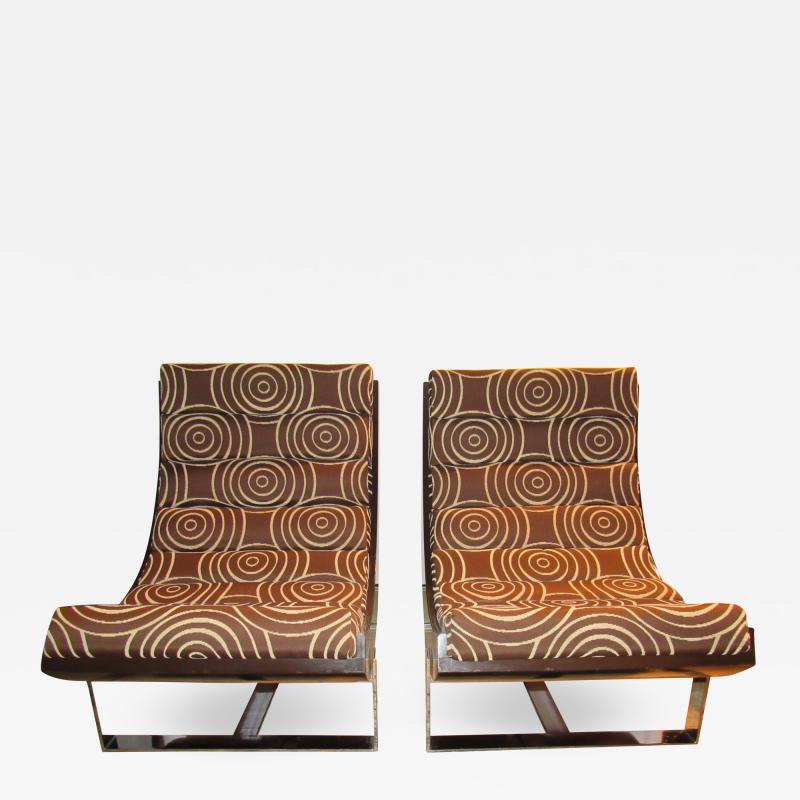 Pair of Scoop Lounge Chairs Mid Century Modern France 1970s