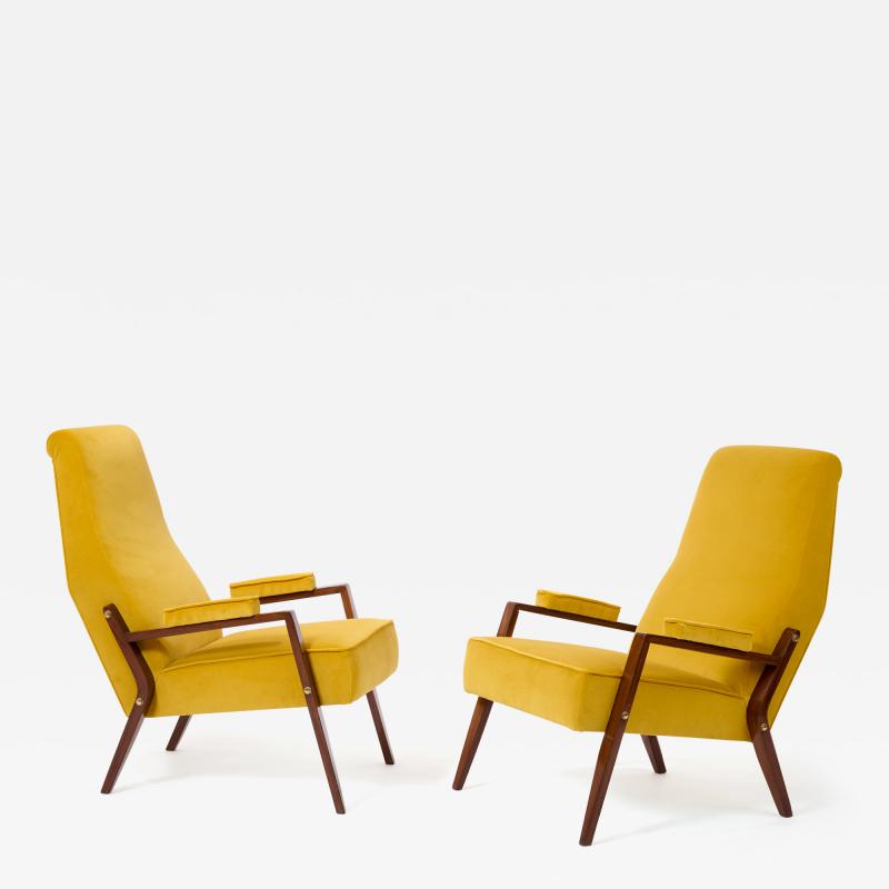 Pair of Sculptural Italian Armchairs 1950s