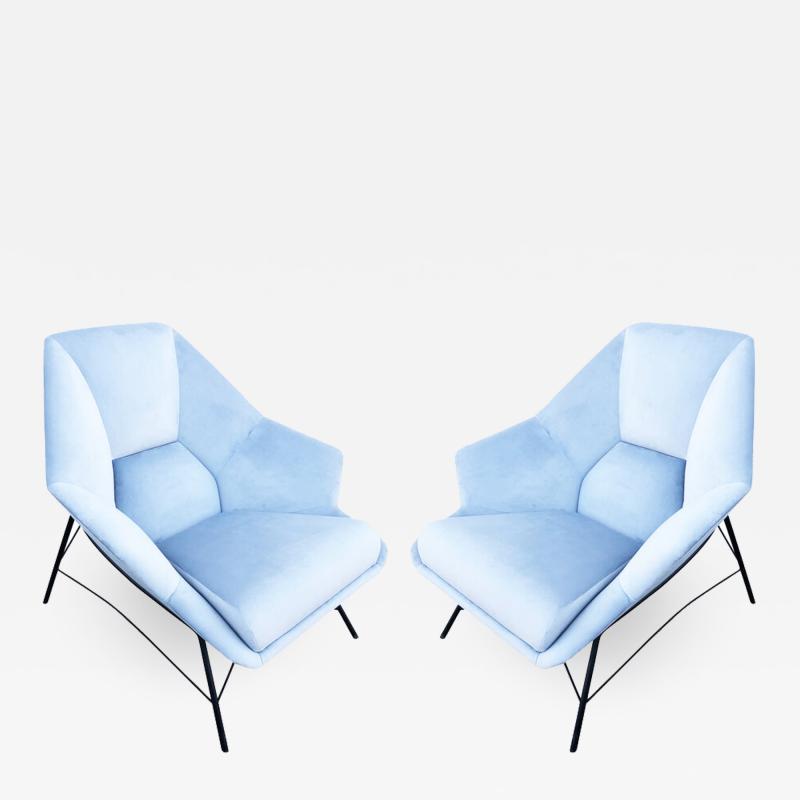 Pair of Sculptural Italian Lounge Chairs 1960s