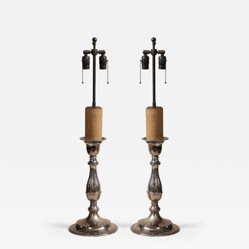 Pair of Sheffield Candlestick Lamps