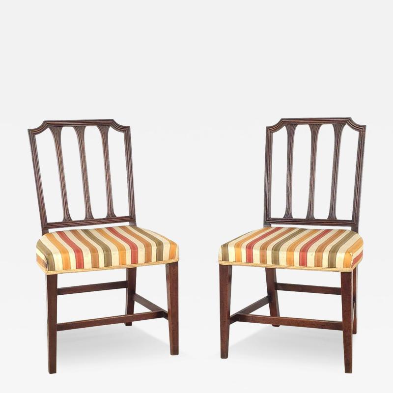 Pair of Sheraton Mahogany Side Chairs England 19th century