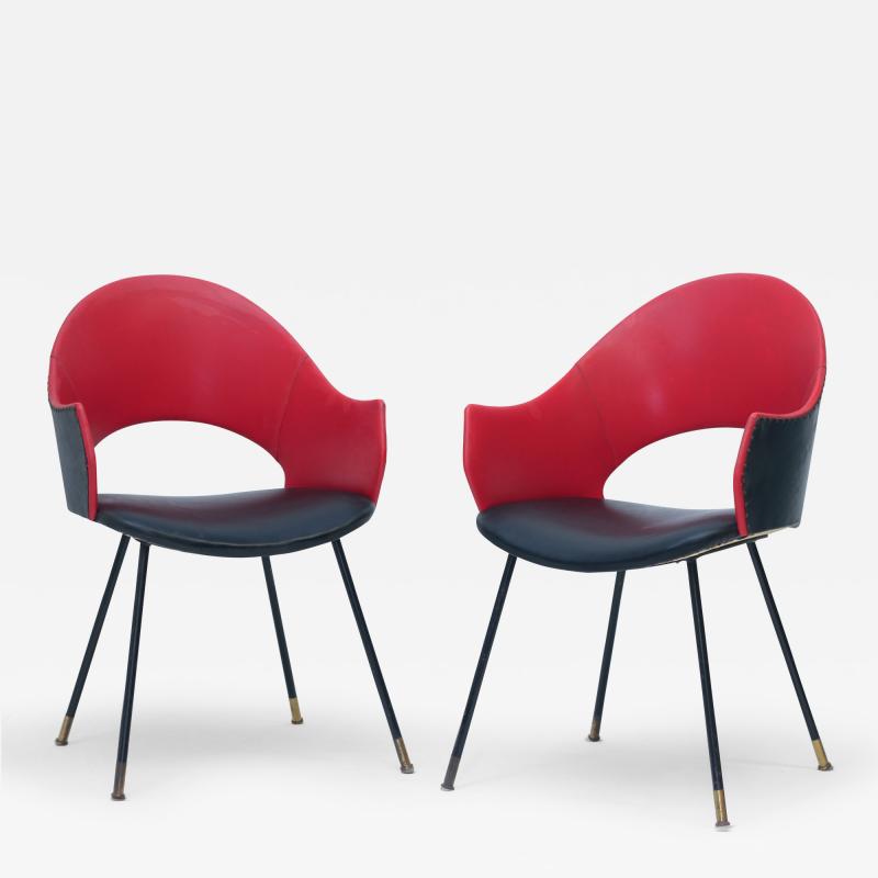 Pair of Side Chairs designed by Cerutti di Ugo DAlessio C 1960 Italy
