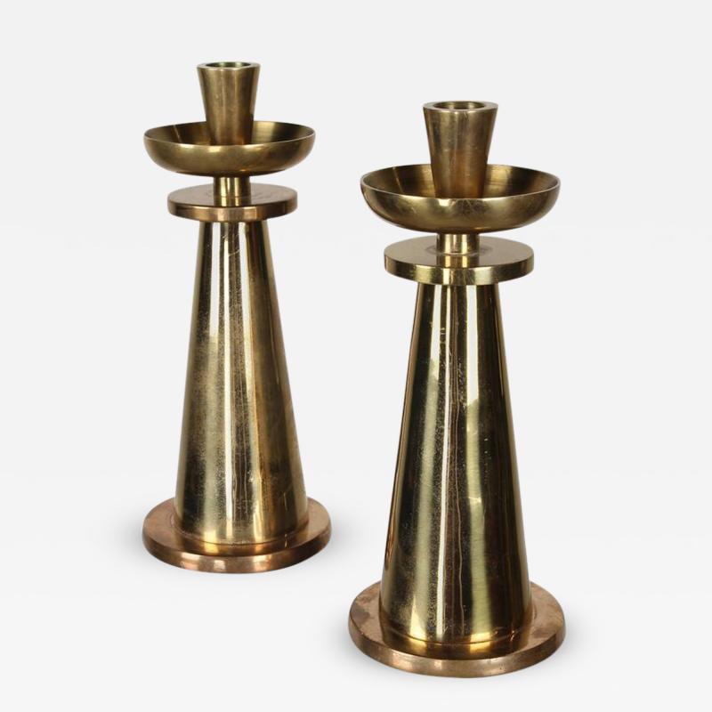 Pair of Solid Brass Candlesticks