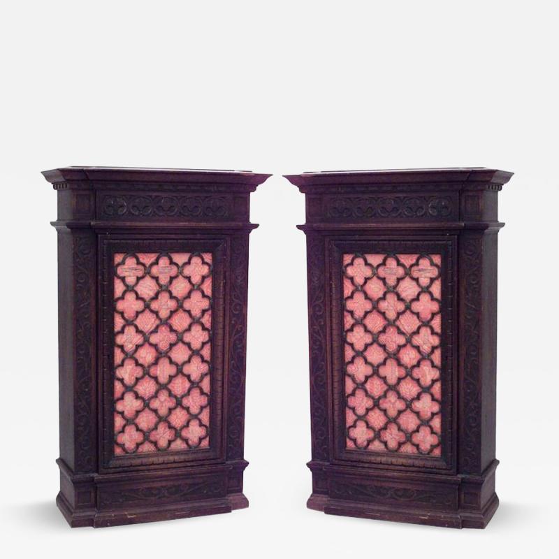 Pair of Spanish Renaissance Style Mahogany Cabinets