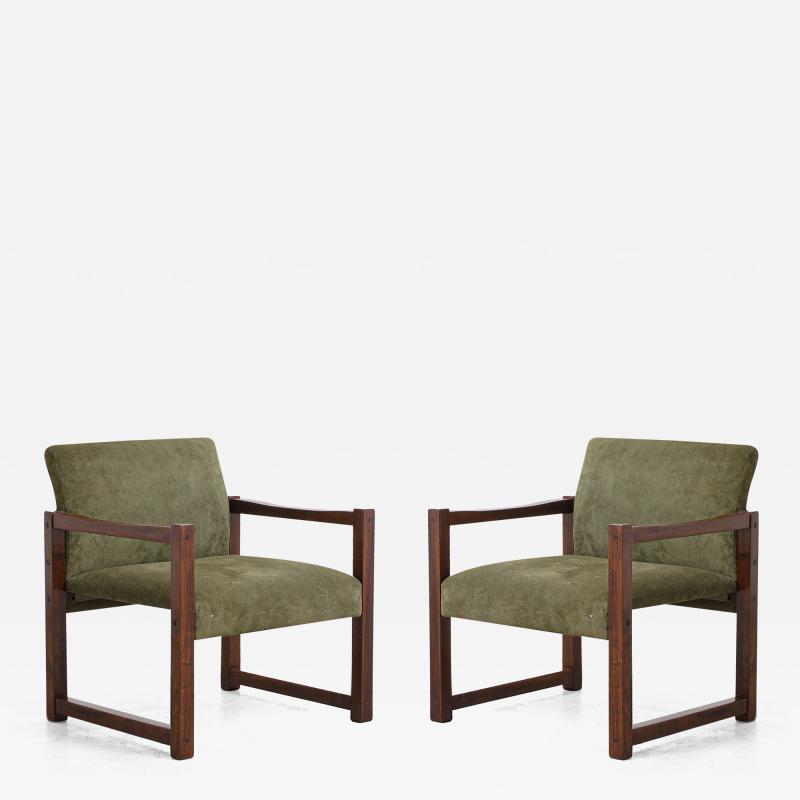 Pair of Square 60s Armchairs Brazilian Mid Century