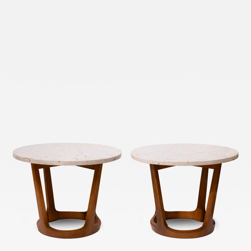 Pair of Stylish Occasional Tables with Fossilized Granite Tops 1950s