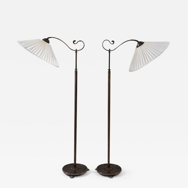 Pair of Swedish Art Deco Floor Lamps 1930s