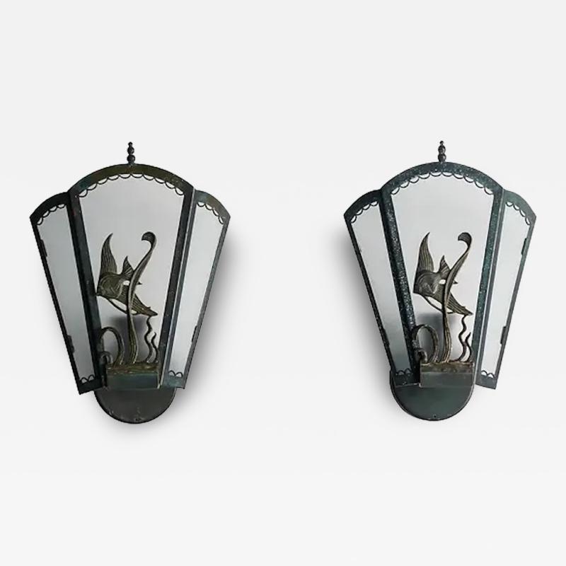 Pair of Swedish Art Deco Wall Lights