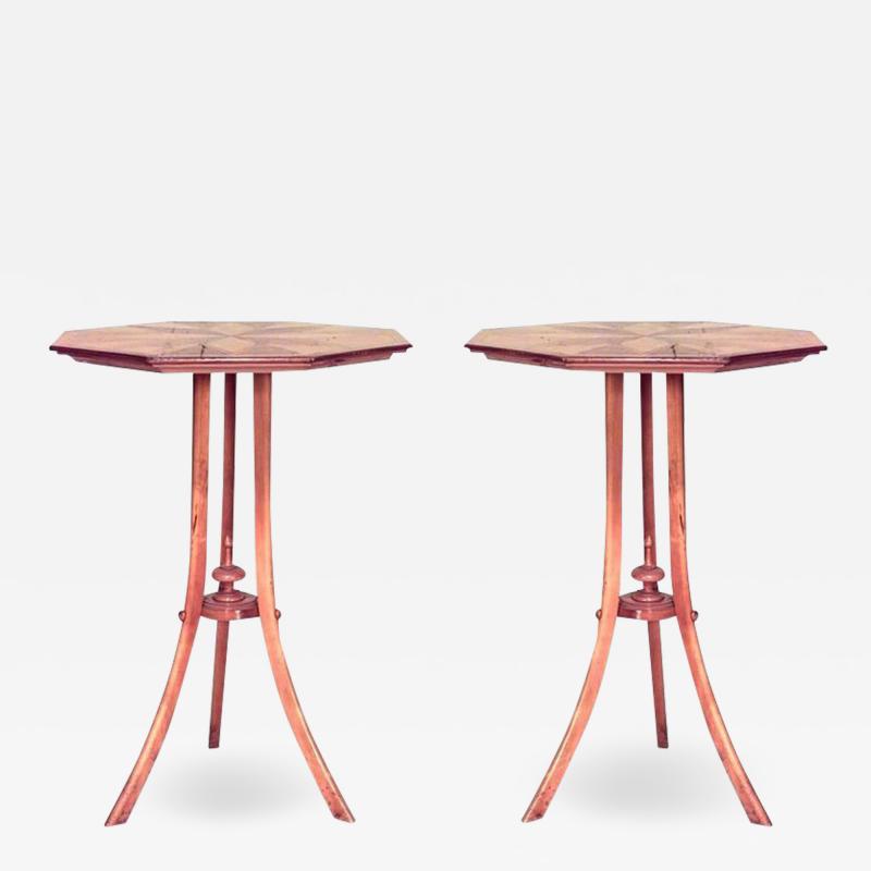 Pair of Swedish Biedermeier Birch End Table