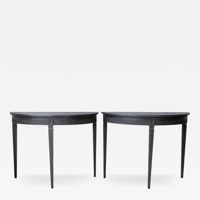 Pair of Swedish Demi Lune Tables circa 1880