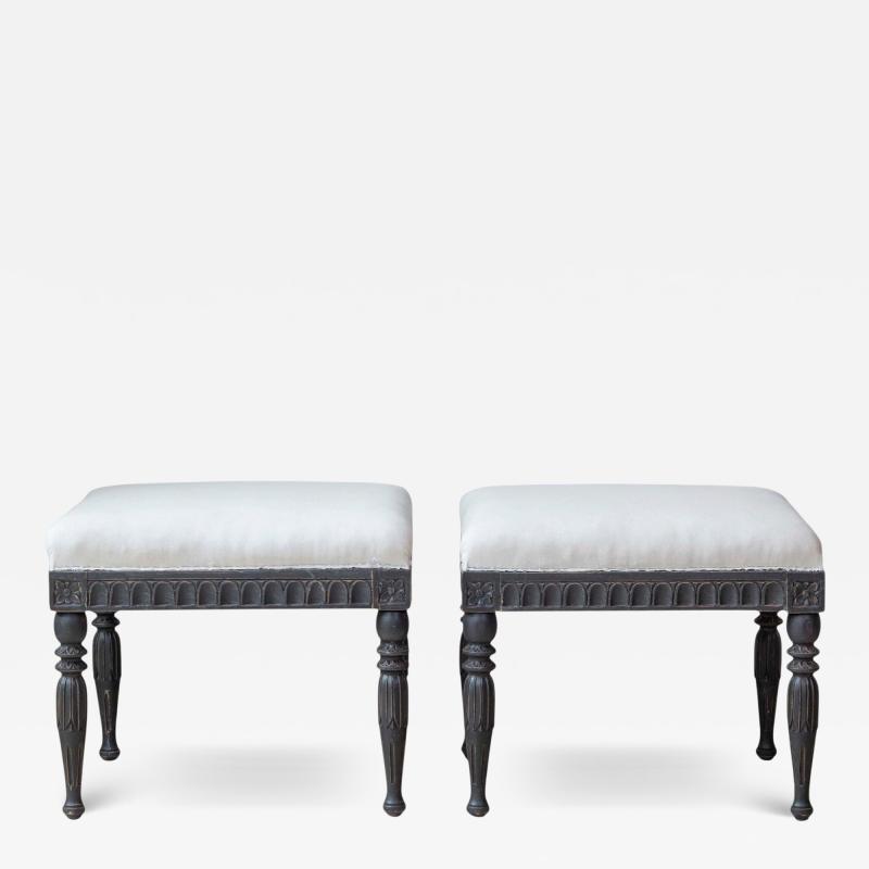 Pair of Swedish Empire Stools Early 19th Century