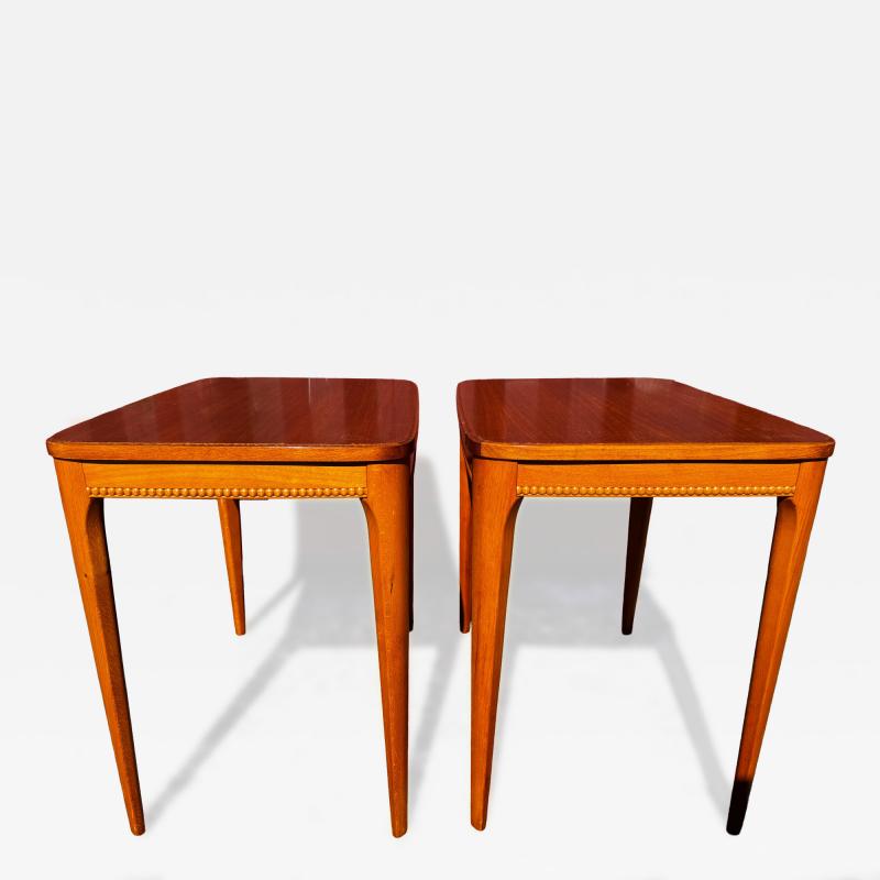 Pair of Swedish Mid Century Modern Mahogany Side Tables