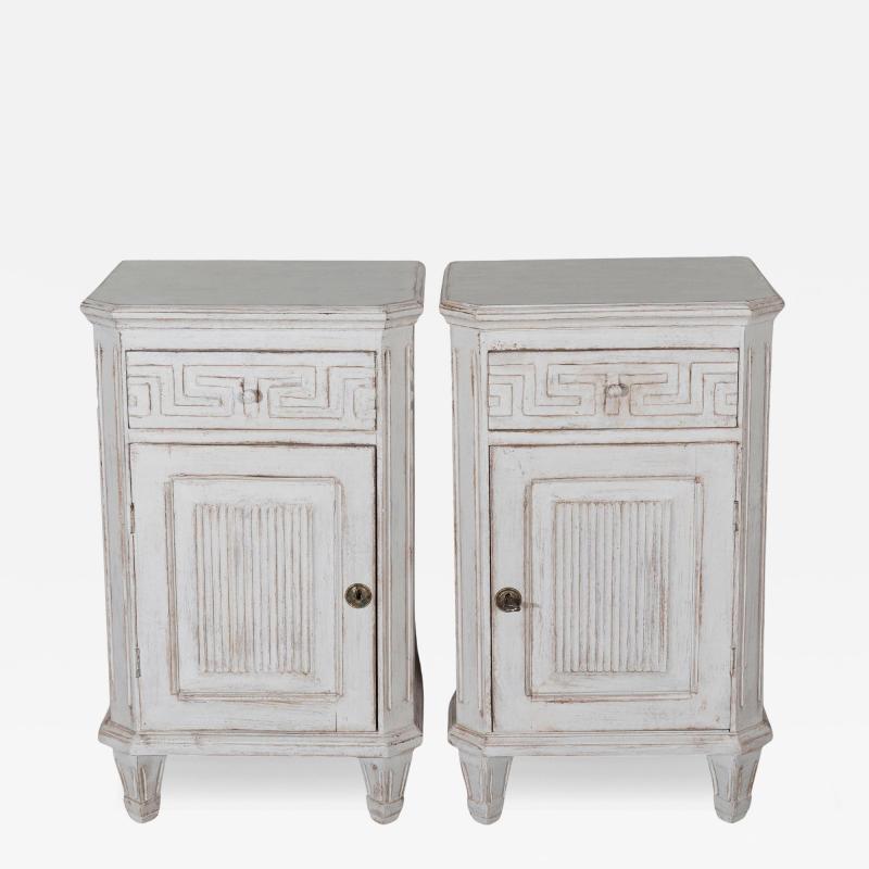 Pair of Swedish Neoclassical Painted Nightstands circa 1880