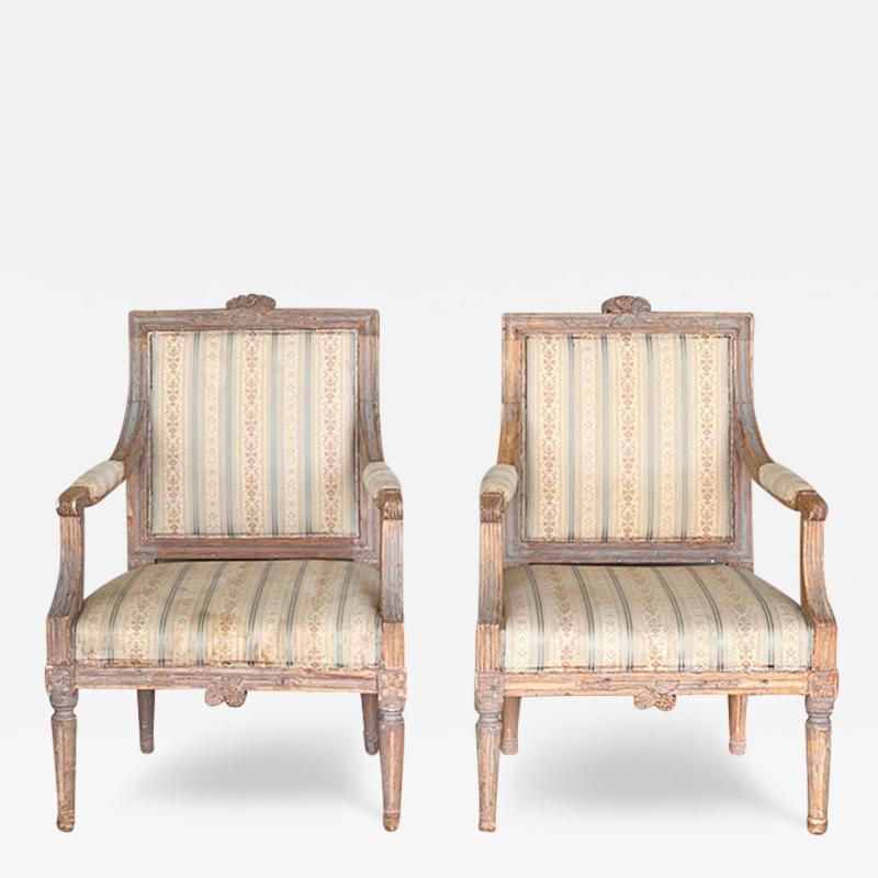 Pair of Swedish armchairs Gustavian period