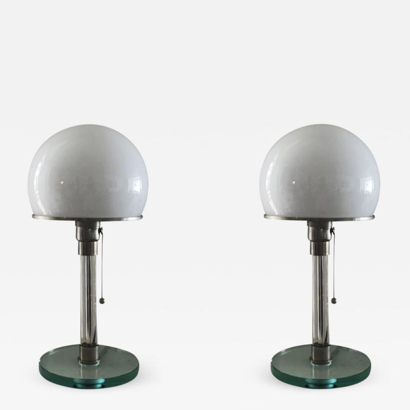 Pair of Table Lamps after the Design by Wilhelm Wagenfeld