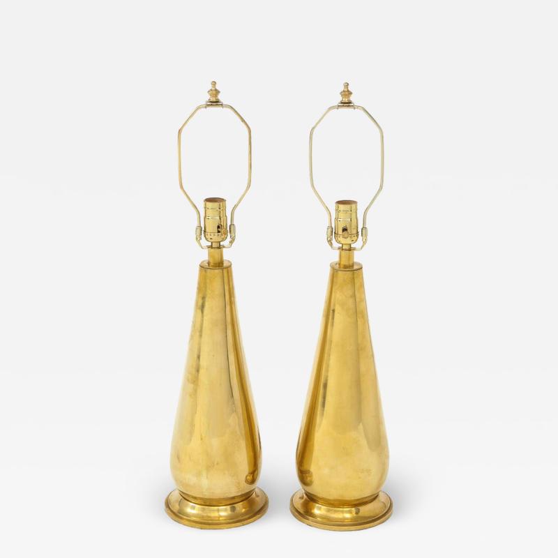 Pair of Tall Brass Lamps