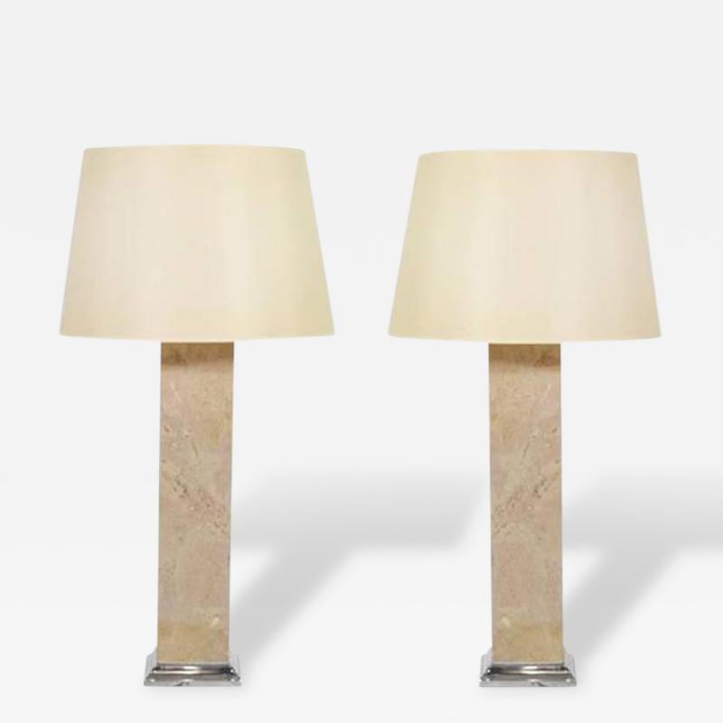 Pair of Travertine Table Lamps 1950s