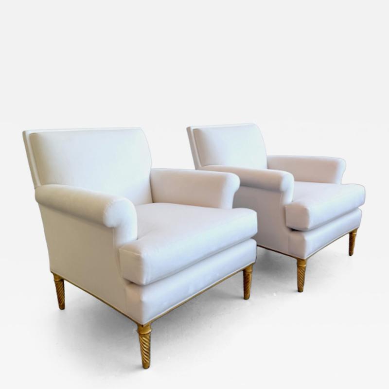 Pair of Upholstered Lounge Chairs Attrb Maison Carlhian France 1930s