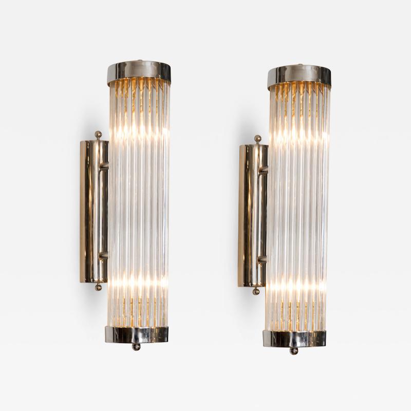 Pair of Venini chrome arm wall lights