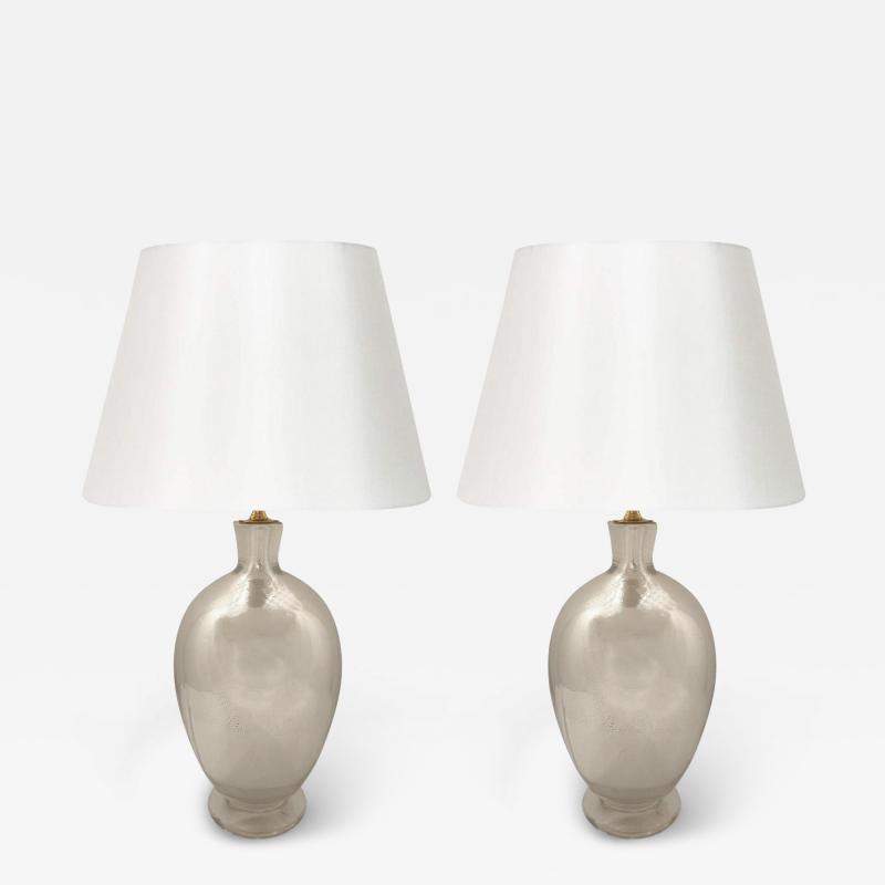 Pair of Veronese Mirrored Murano Glass Table Lamps