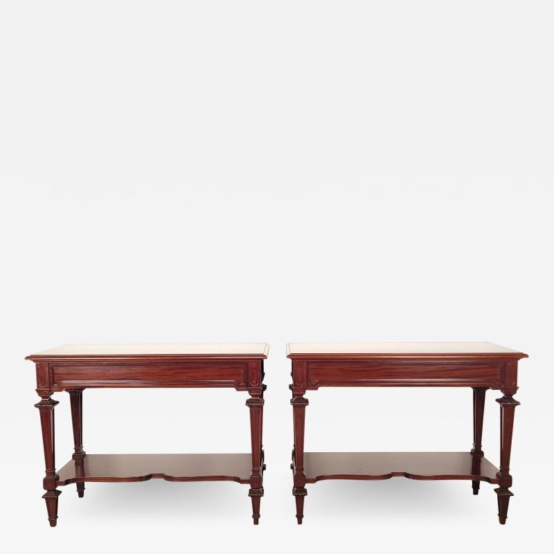 Pair of Victorian Mahogany Consoles or Servers in the French Taste England circ