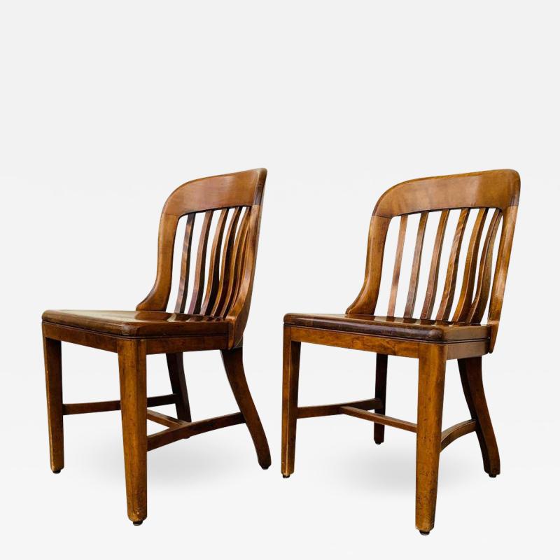 Pair of Vintage Bankers Chairs by Sikes of Buffalo N Y 