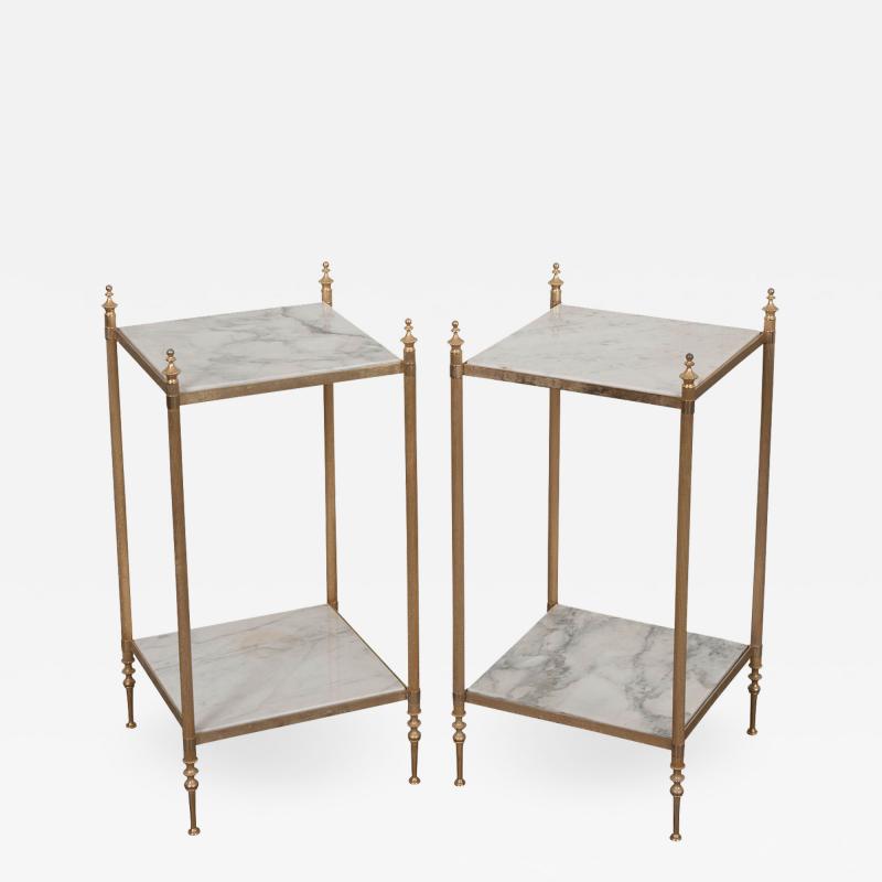 Pair of Vintage French Brass Side Tables