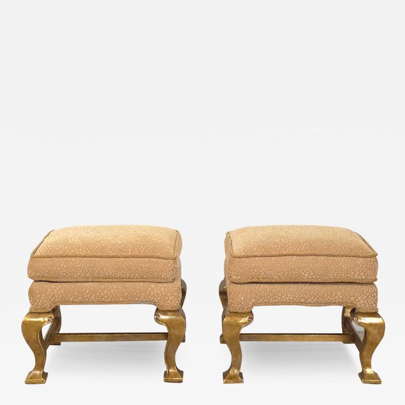 Pair of Vintage Mecca Carved Wood Benches