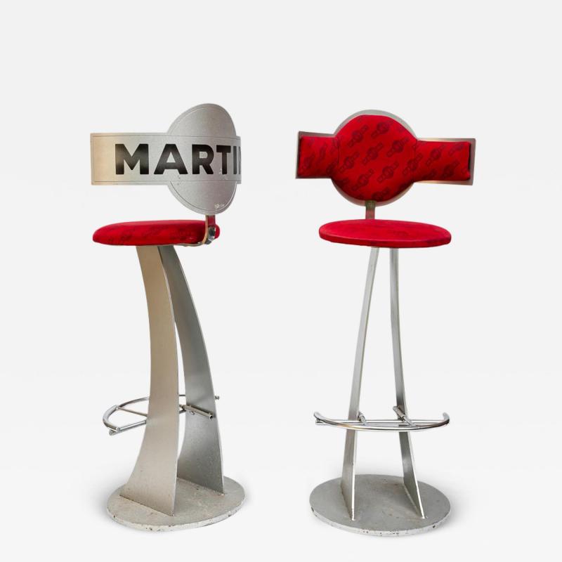 Pair of Vintage Steel metal Martini bar Stools