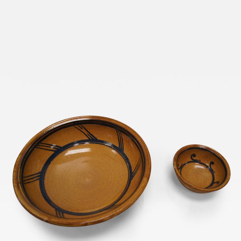 Pair of Vintage Studio Art Ceramic Bowls from Wiesbaden