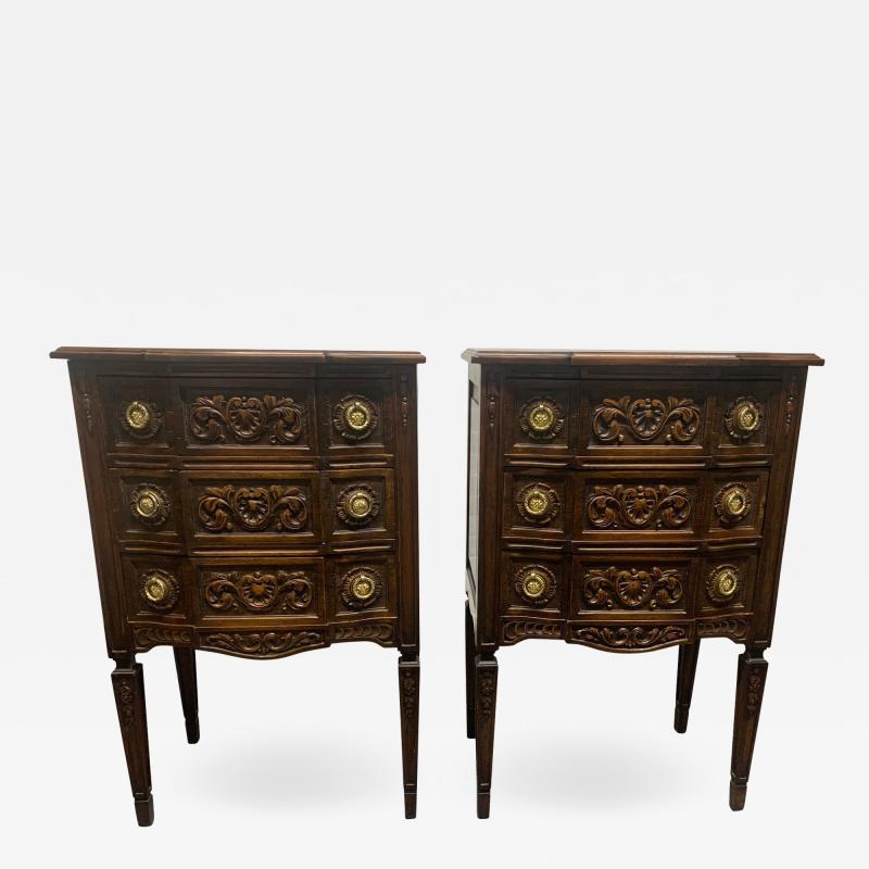 Pair of Walnut Antique Belgium Chests