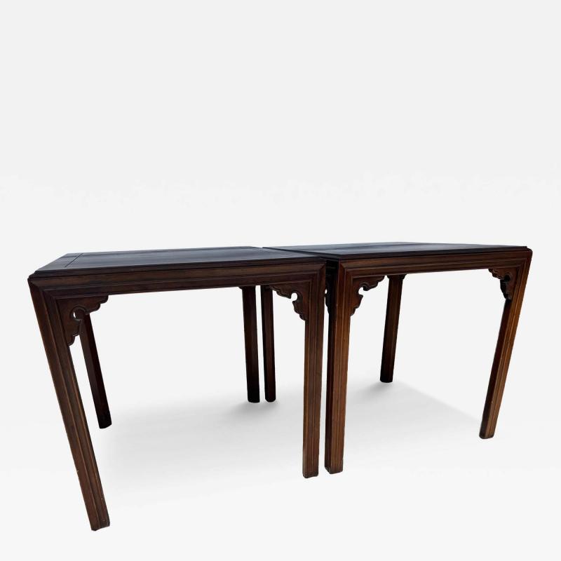Pair of Walnut Ming Style End Tables