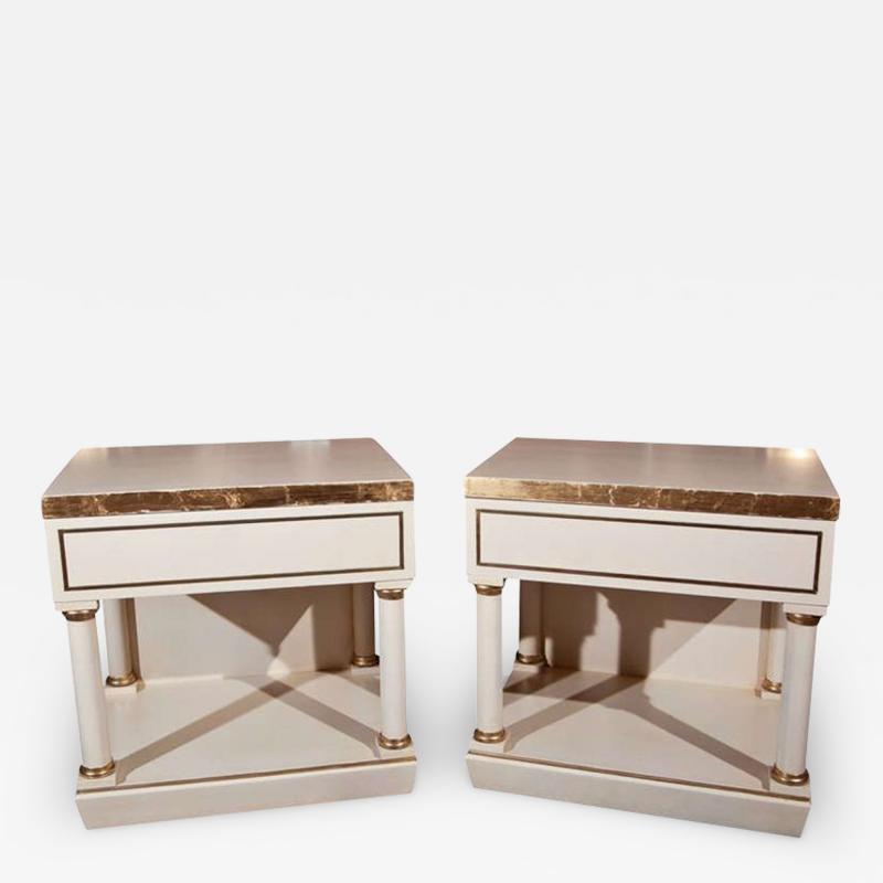 Pair of White Painted End Tables Nightstands
